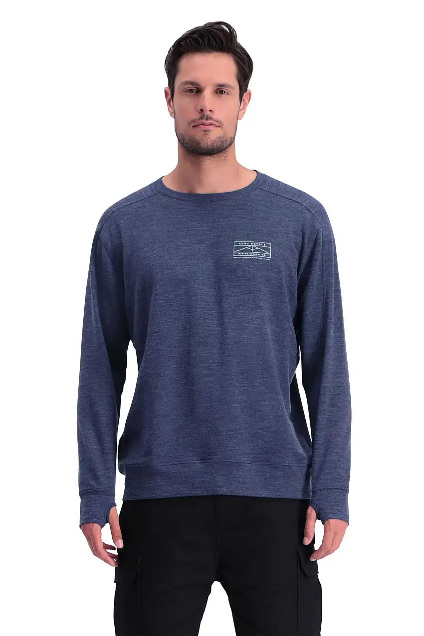 Tjocktröja Mons Royal Wool Covert Lite Crew blå
