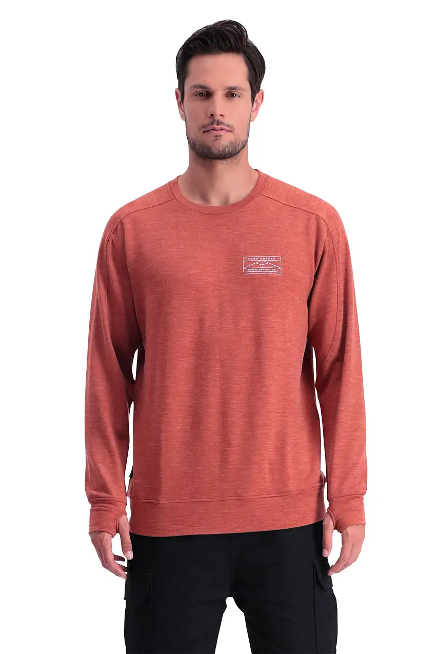 Tjocktröja Mons Royal Wool Covert Lite Crew röd