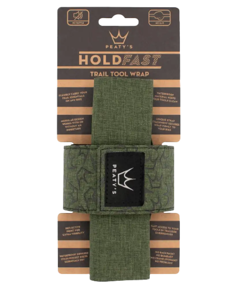 Peatys Holdfast Trail Tool Wrap Moss Green