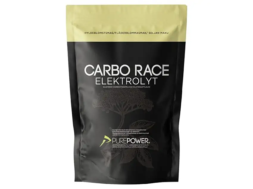 PurePower Carbo Race Elektrolyt energipulver fläder 1 kg