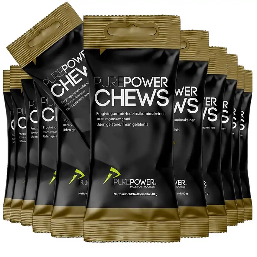 PurePower Chews energivingummi fruktmix 40 g 12 st