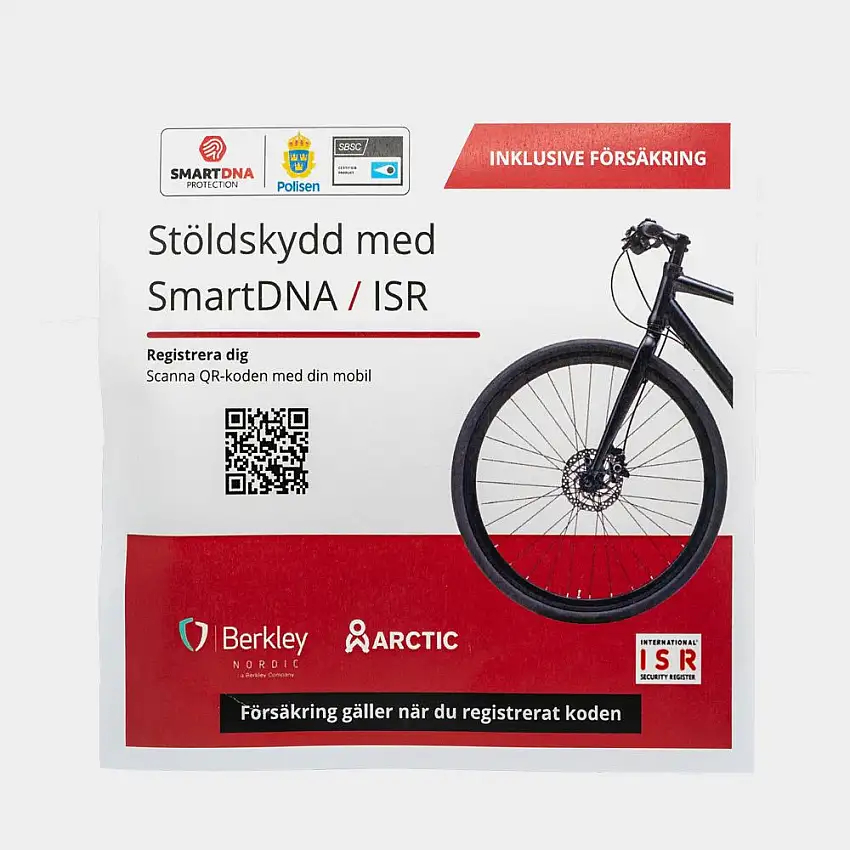 DNA-märkning SmartDNA / ISR med försäkring, Stöldskydd för Cykel