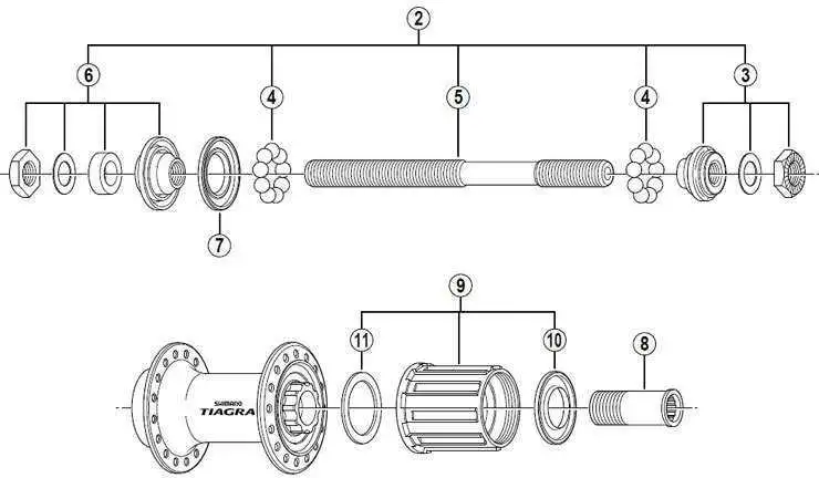 Axelset Shimano FH-4500 bak