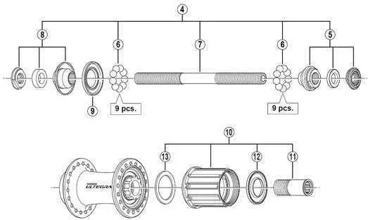 Axelset Shimano FH-6700 bak