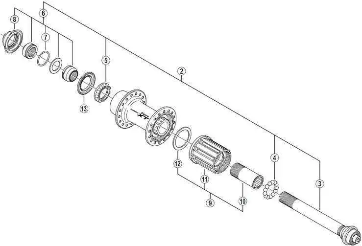 Axelset Shimano FH-M770 bak