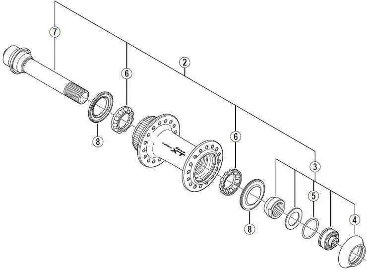 Axelset Shimano HB-M775 fram