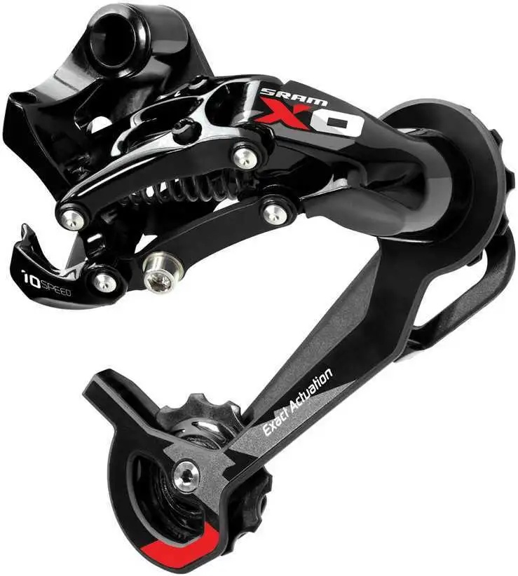Bakväxel SRAM X0, 10 växlar, medium cage, röd