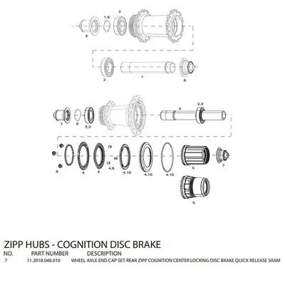 Bakhjulets axeländar Zipp Cognition DB Sram