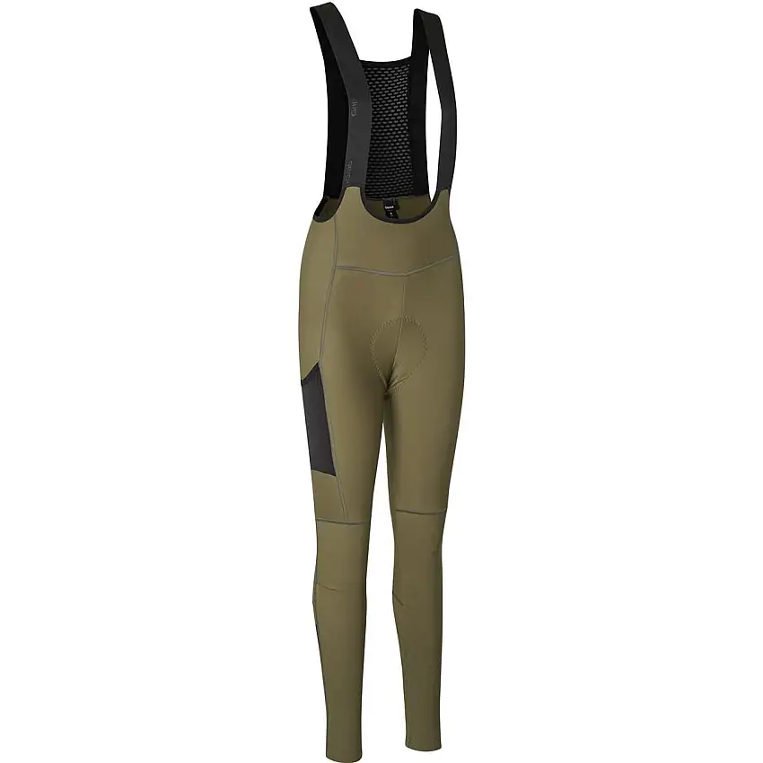 Cykelbyxor GripGrab W's PACR Thermal Bib Tights Olive Green