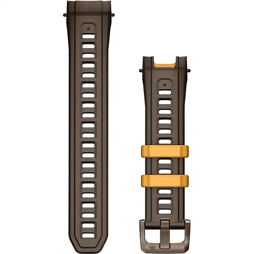 Armband Garmin 22mm (Instinct 3 - 45mm) Silikon Chocolate/Metal