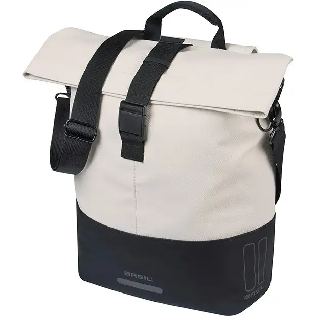 Cykelväska Pakethållare Basil Cove Shopper MIK Hooks Vit/Svart 14-16L