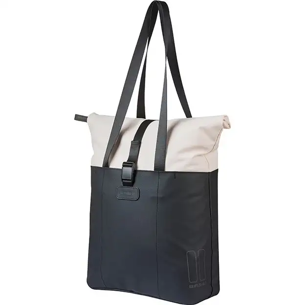 Cykelväska Pakethållare Basil Vive Shopper MIK Hooks Vit/Svart 15-20L