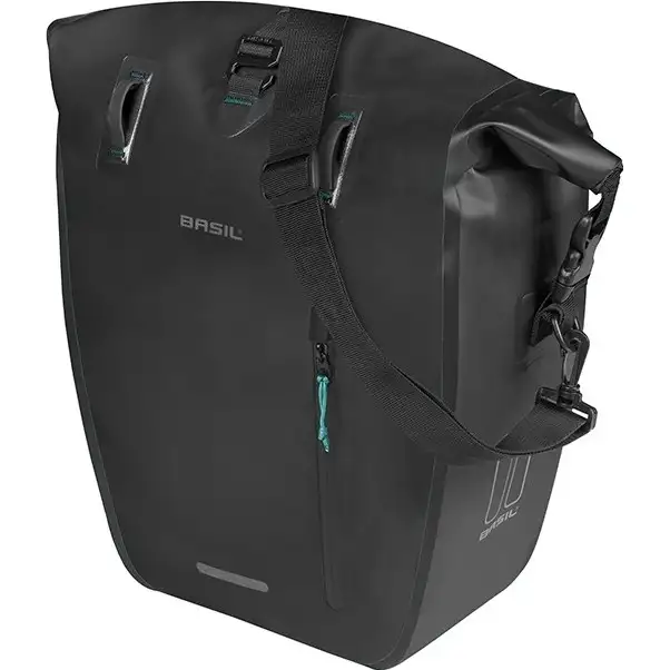 Cykelväska Pakethållare Basil Rivo L Sidoväska Enkel Tarpaulin MIK H Svart 25-31L