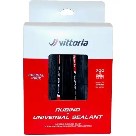 Däckpaket Vittoria Rubino V G2 TLR Black 28-622