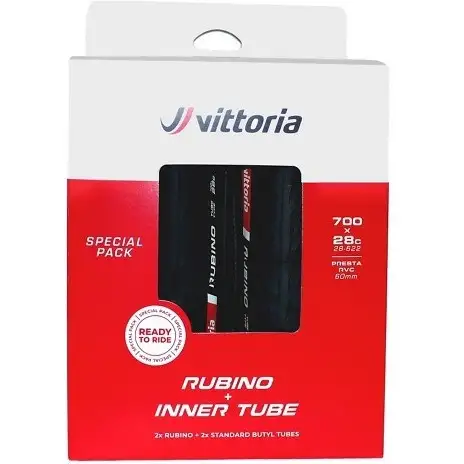 Däckpaket Vittoria Rubino V G2 Tube Black 28-622