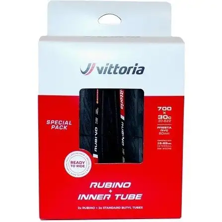 Däckpaket Vittoria Rubino V G2 Tube Black 30-622