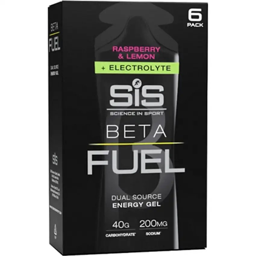 Energigel SIS Beta Fuel + Electrolyte Raspberry & Lemon Gel 6x60ml