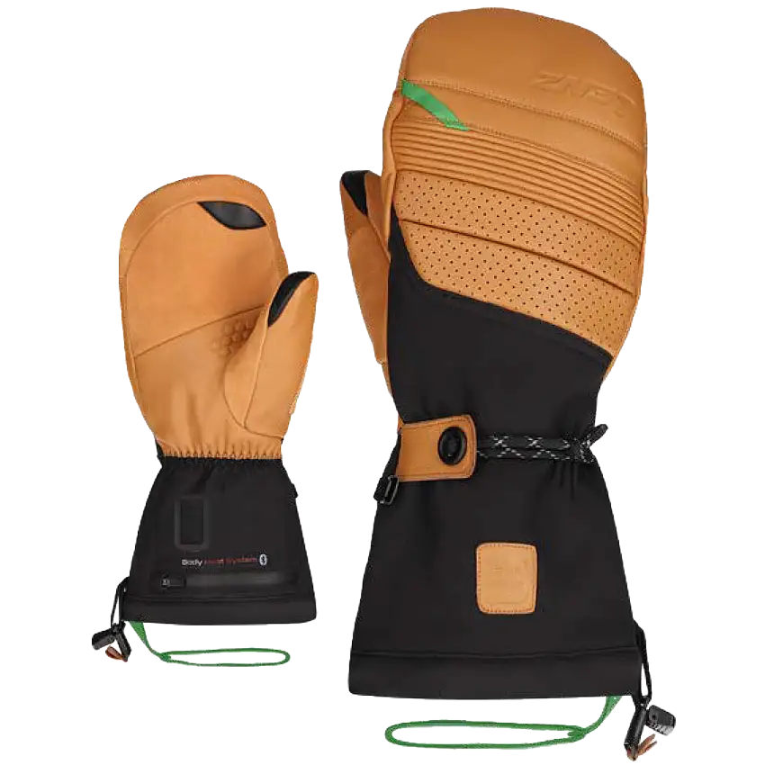 Värmehandskar Lenz Heat Glove 9.0 Finger Cap Mittens Men Brown/Black