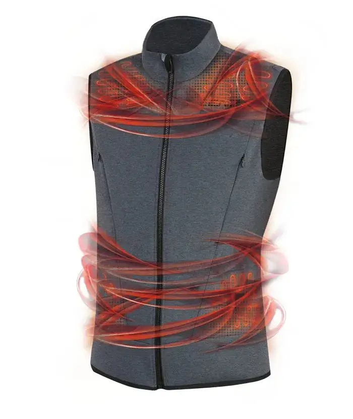 Värmeväst Lenz Heat Vest 2.0 Black/Grey Melange