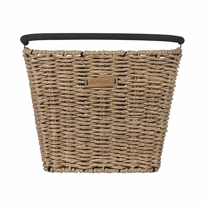 Cykelkorg Basil Front Bremen Rattan Look Be/Kf Seagrass