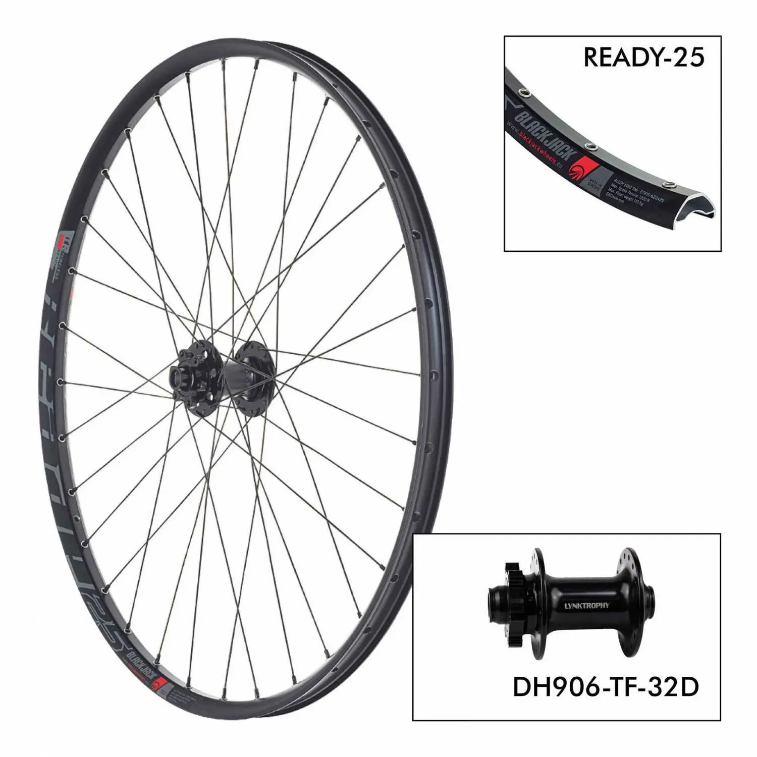 Cykelhjul Black Jack D.Ready25 32H - DH906TF