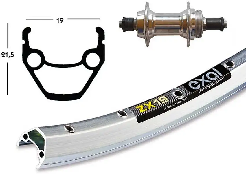 Bakhjul 622 mm 28" frikrans snabblås svart