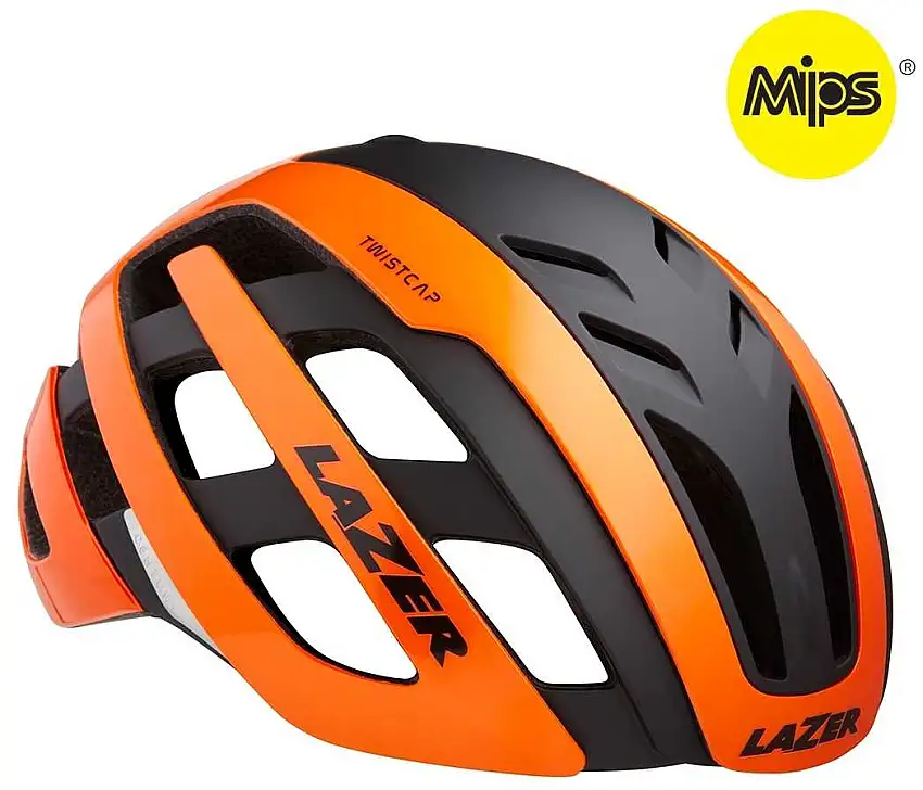 Cykelhjälm Lazer Century MIPS +Led orange/svart