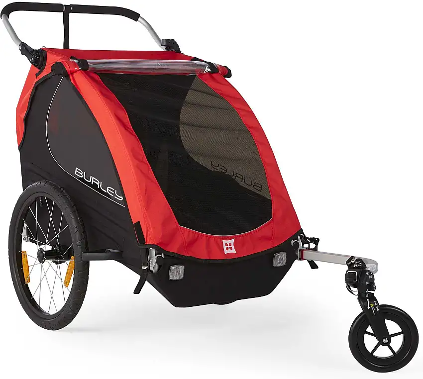 Cykelvagn Burley Honey Bee med Stroller 2 barn röd