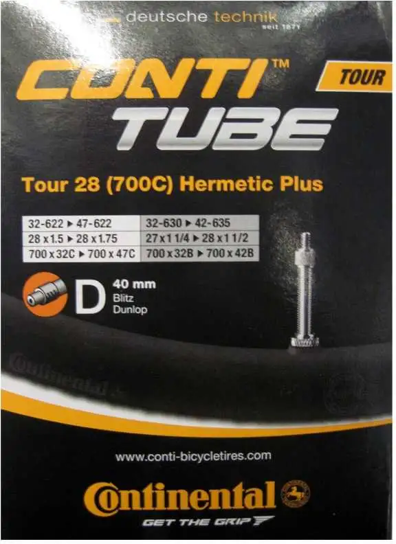 Cykelslang Continental Tour 28 Hermetic Plus 32/47-622/42-635 standardventil 40 mm