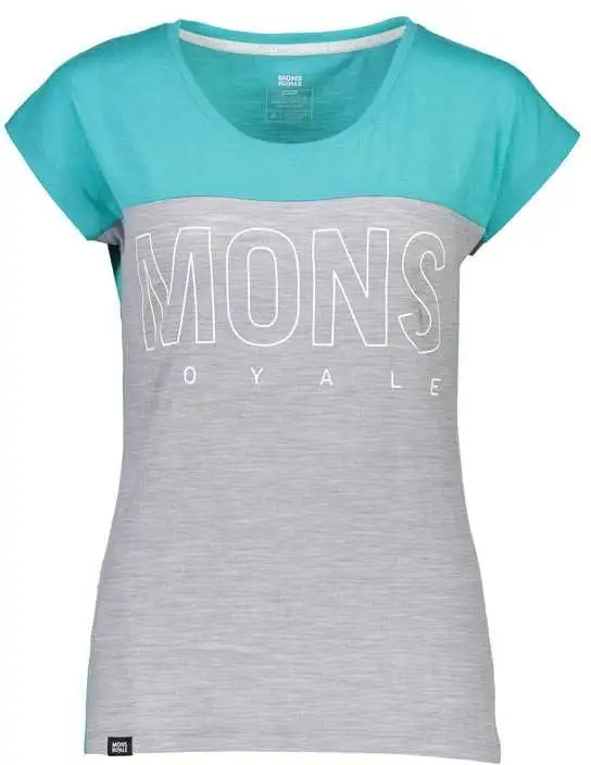 Tröja Mons Royal Wool Phoenix Cap Tee dam turkos/grå
