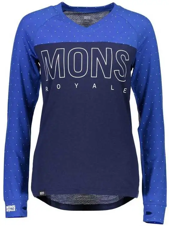 Tröja Mons Royal Wool Phoenix V LS dam mörkblå/blå