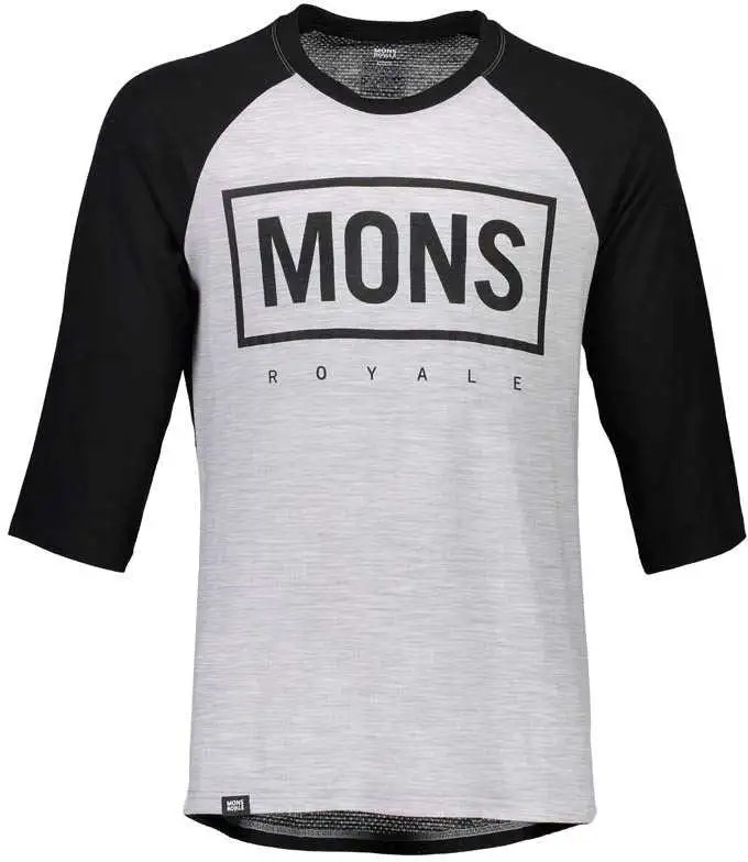 Tröja Mons Royal Wool Redwood 3/4 Raglan T svart/grå