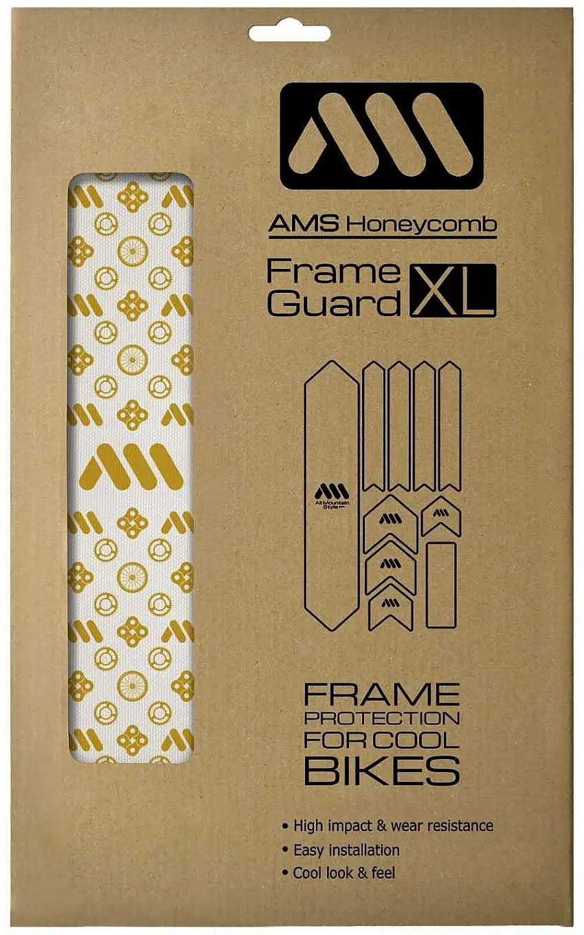 Ramskydd AMS Honeycomb XL transparent/guld couture