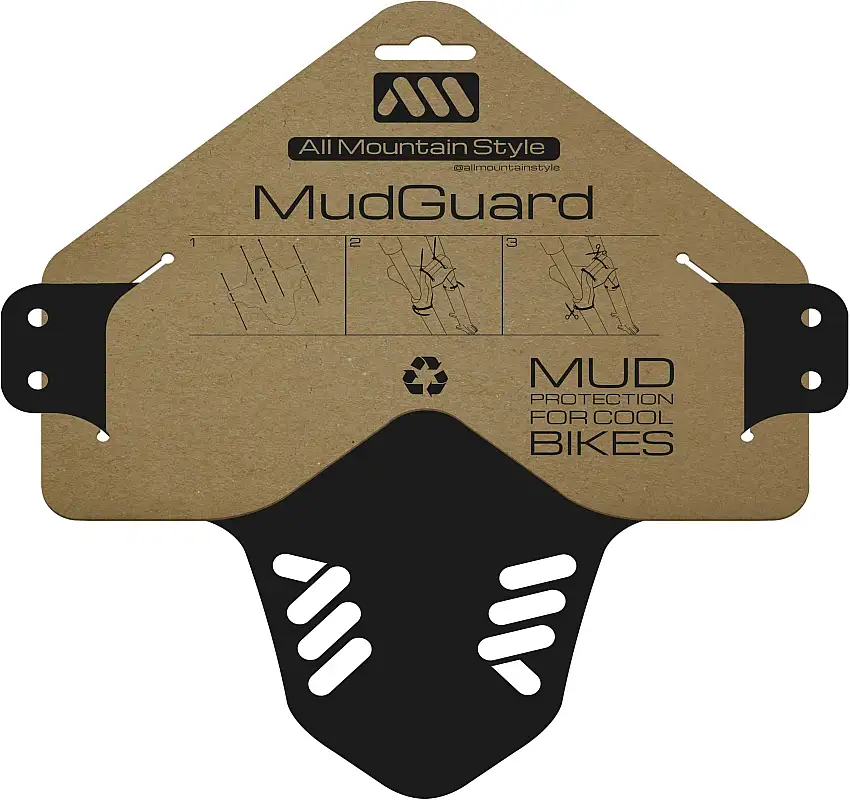 Framskärm AMS Mud Guard svart/vit