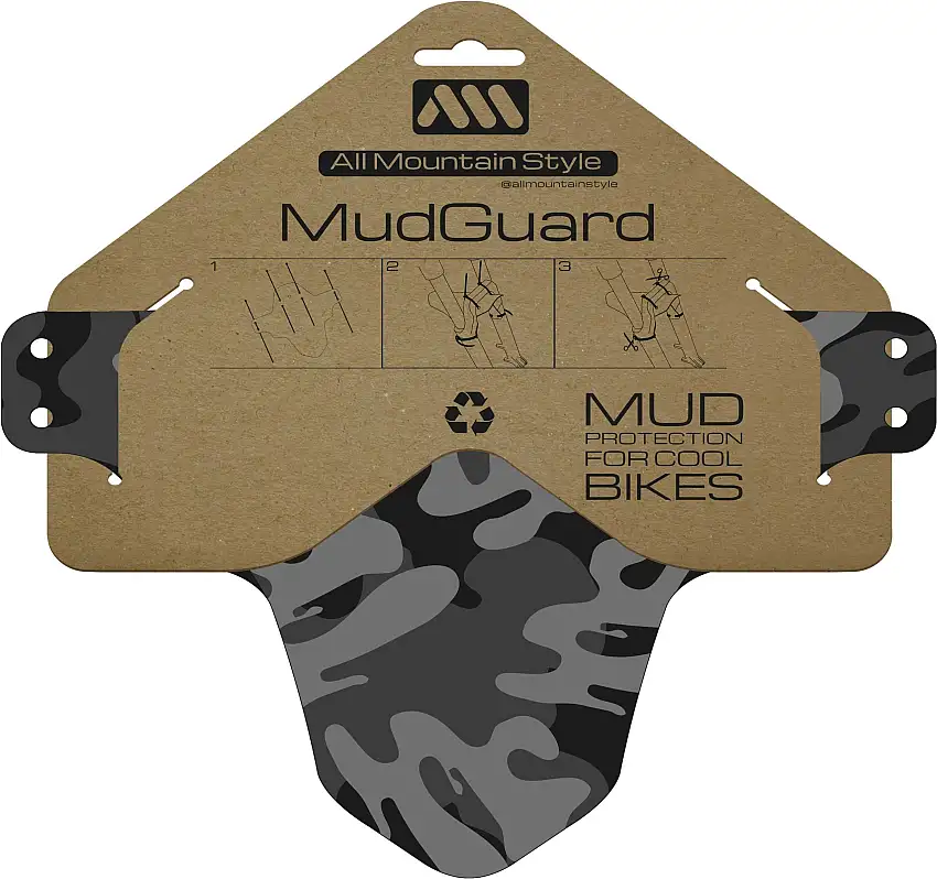 Framskärm AMS Mud Guard svart/grå camo