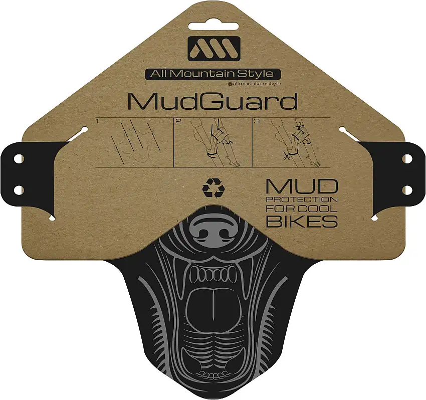 Framskärm AMS Mud Guard svart/grå varg