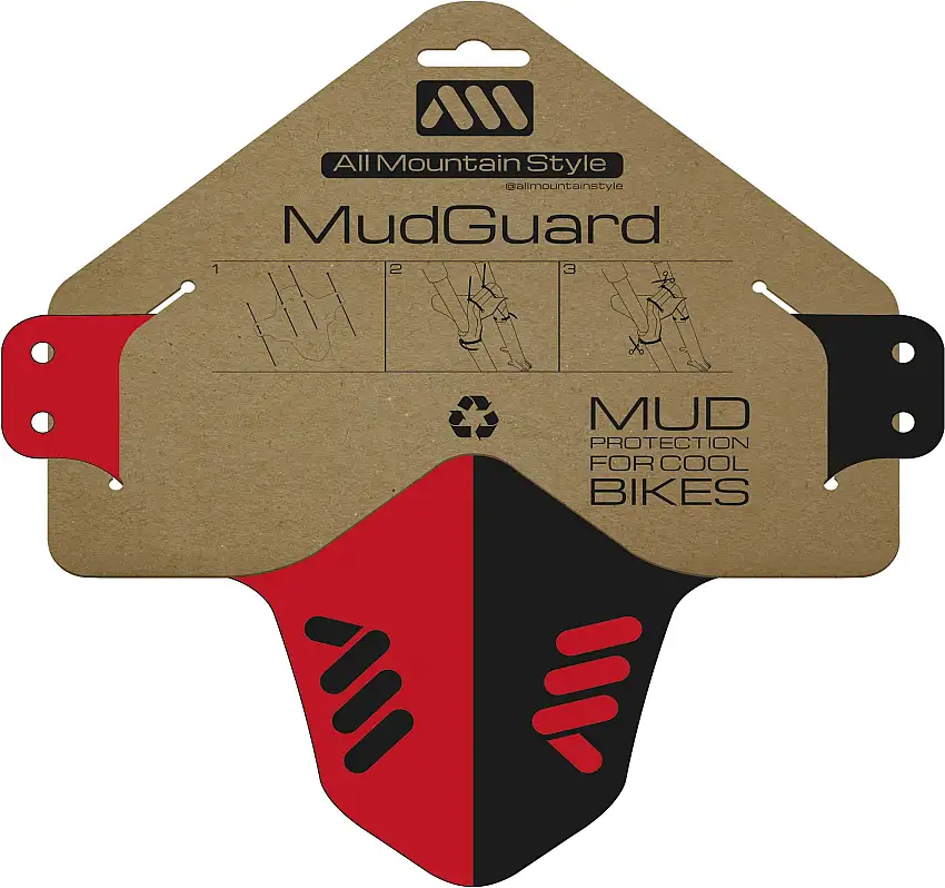 Framskärm AMS Mud Guard röd/svart