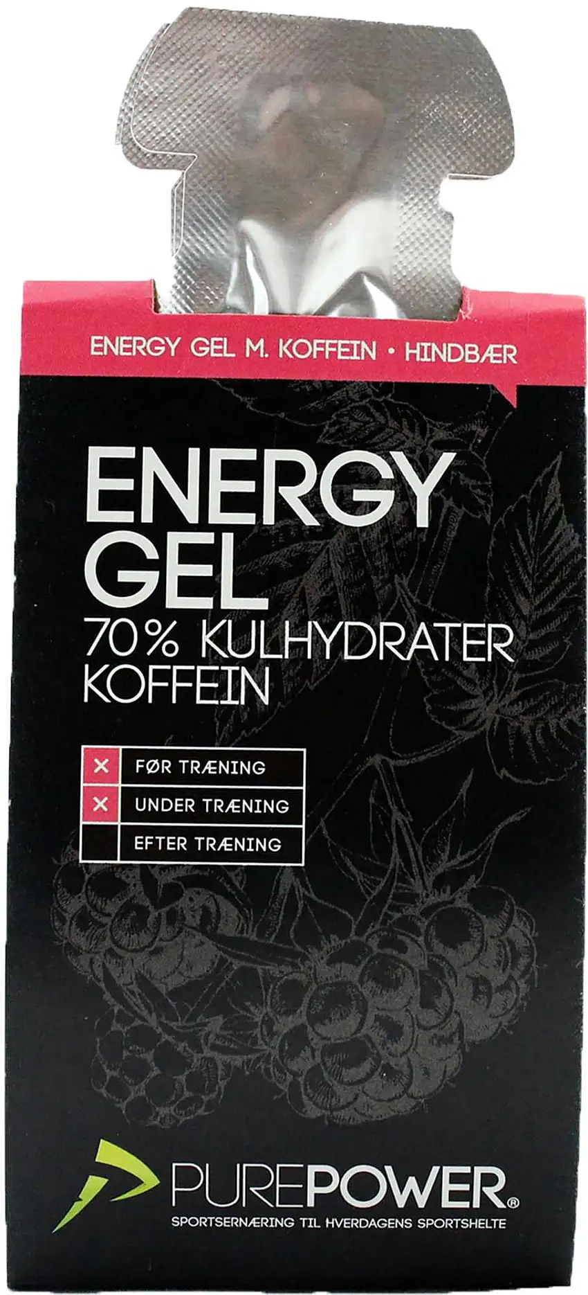 Energigel PurePower Energy Gel Caffeine 40 g hallon 3-pack