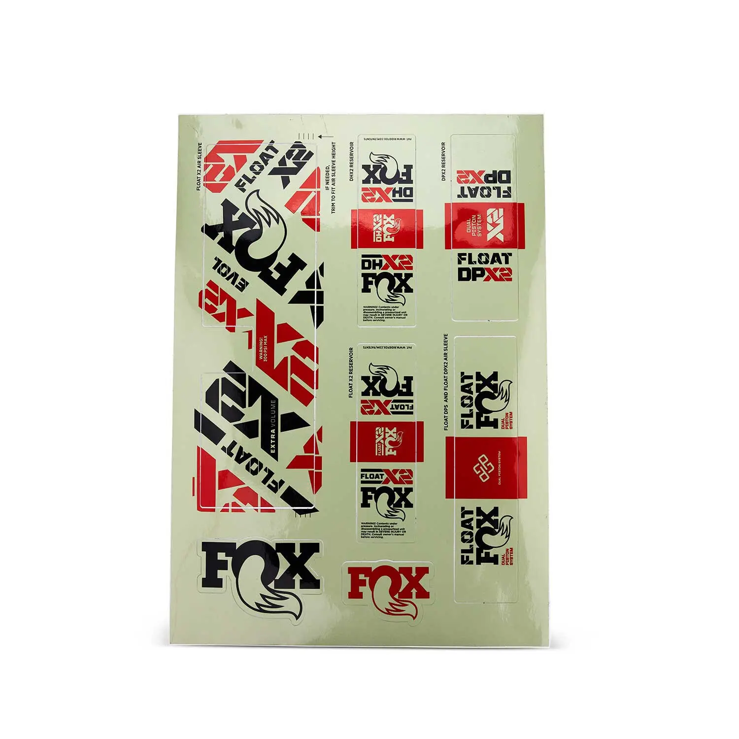 Pistachio-klistermärken, chockdekalblad Fox FOX Decal 2021 AM, 38, Factory