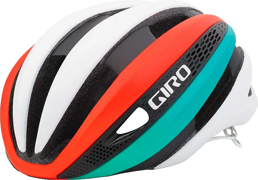 Cykelhjälm Giro Synthe MIPS vit/turkos/vermillion
