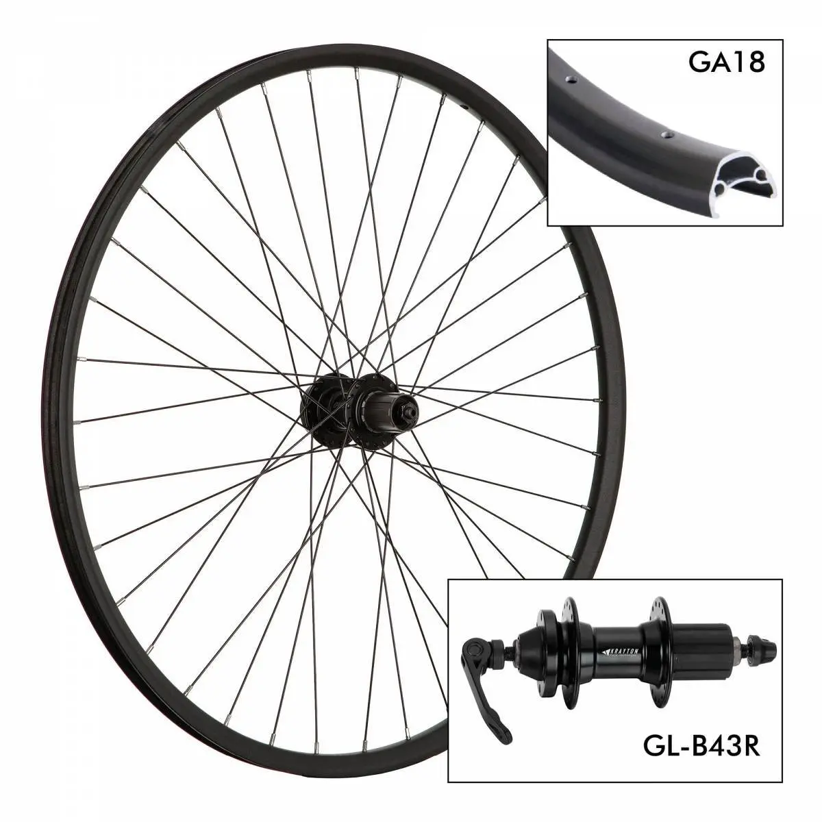 Cykelhjul Krayton KR-18 29' 36H - B43R 9x135 SHI 8/9/10v