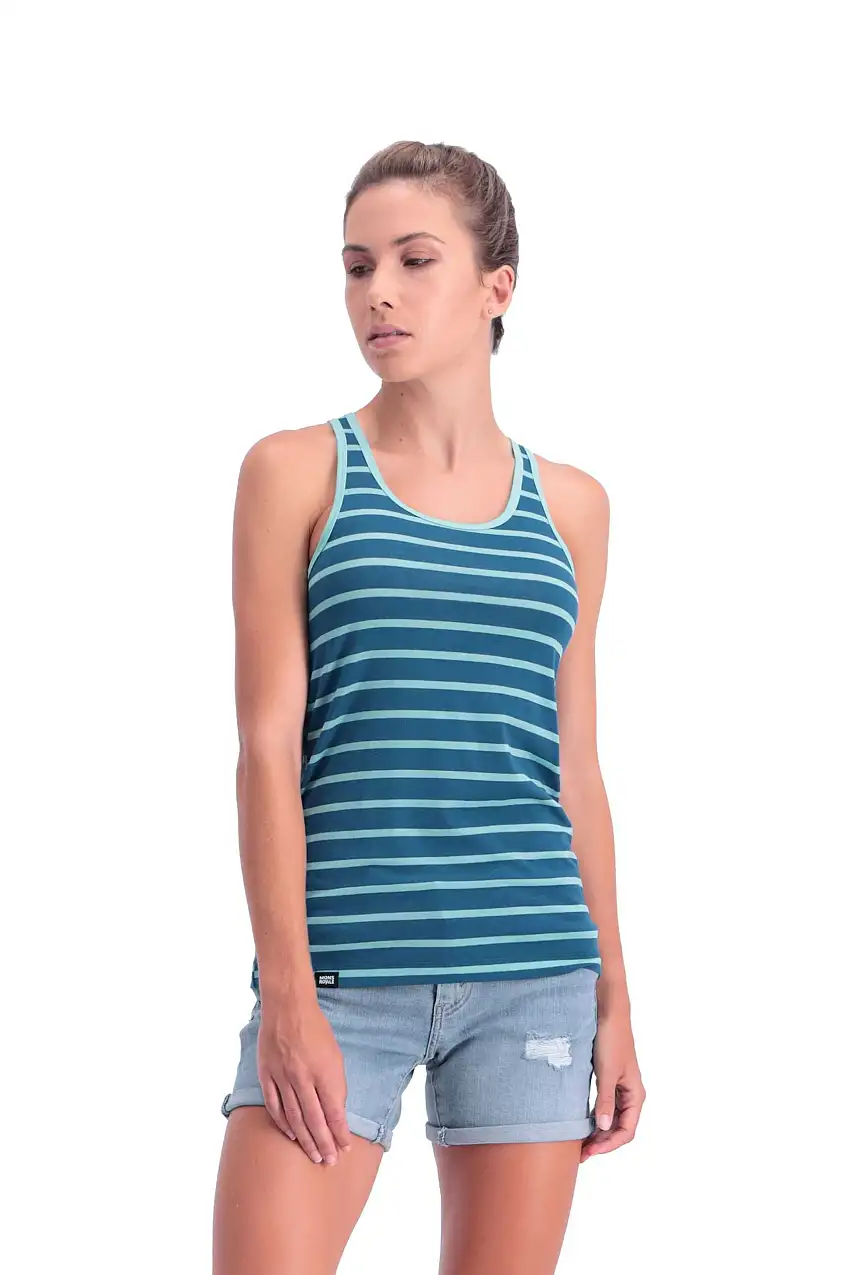 Linne Mons Royal Wool Viva La Tank dam randig blå