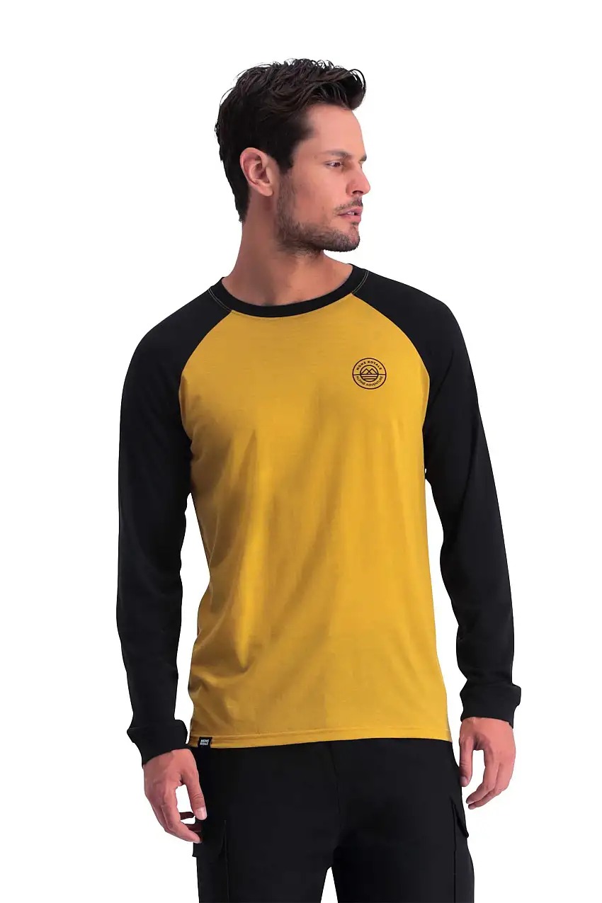 Tröja Mons Royal Wool Icon Raglan LS gul/svart