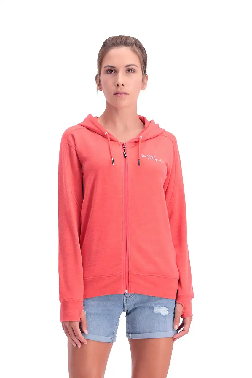 Huvtröja Mons Royal Wool Covert Lite Zip dam röd