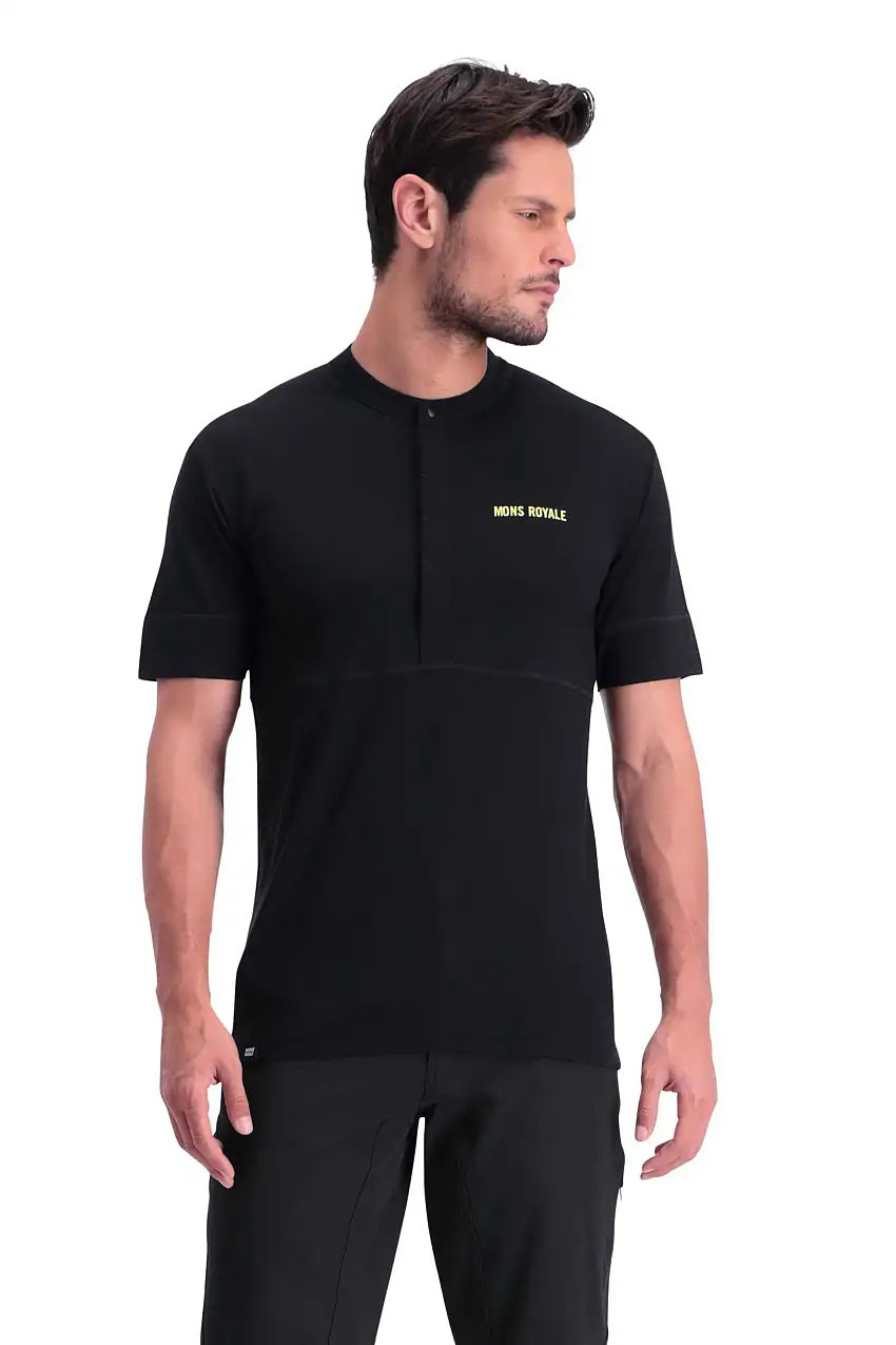 Tröja Mons Royal Wool Cadence Button Down svart
