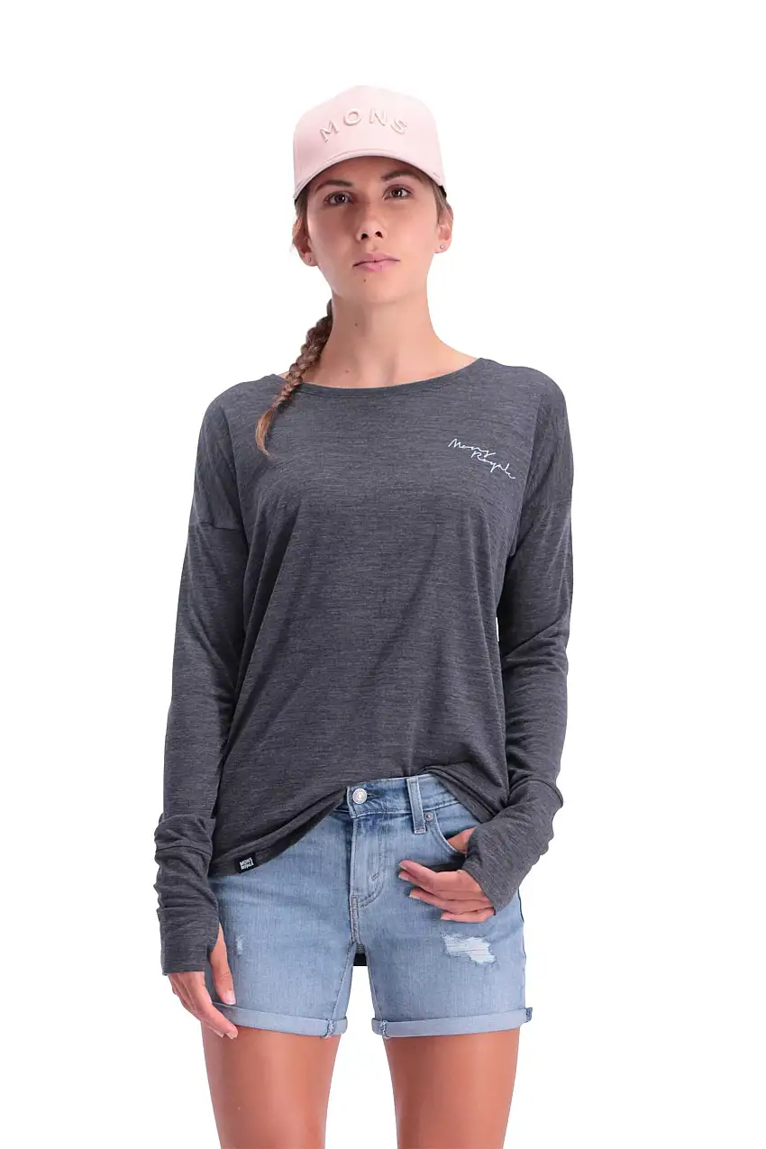 Tröja Mons Royal Wool Estelle Relaxed LS dam grå