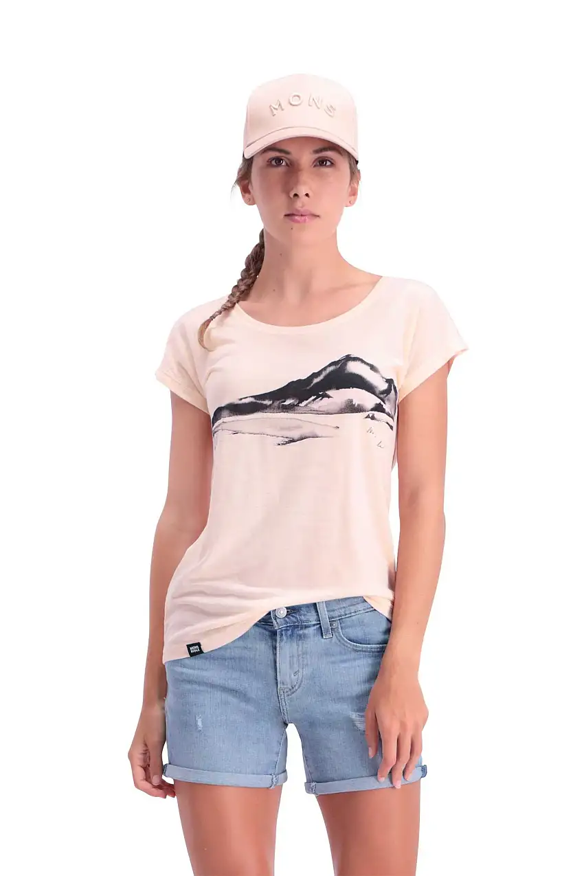 Tröja Mons Royal Wool Estelle Cap Tee dam ljusrosa