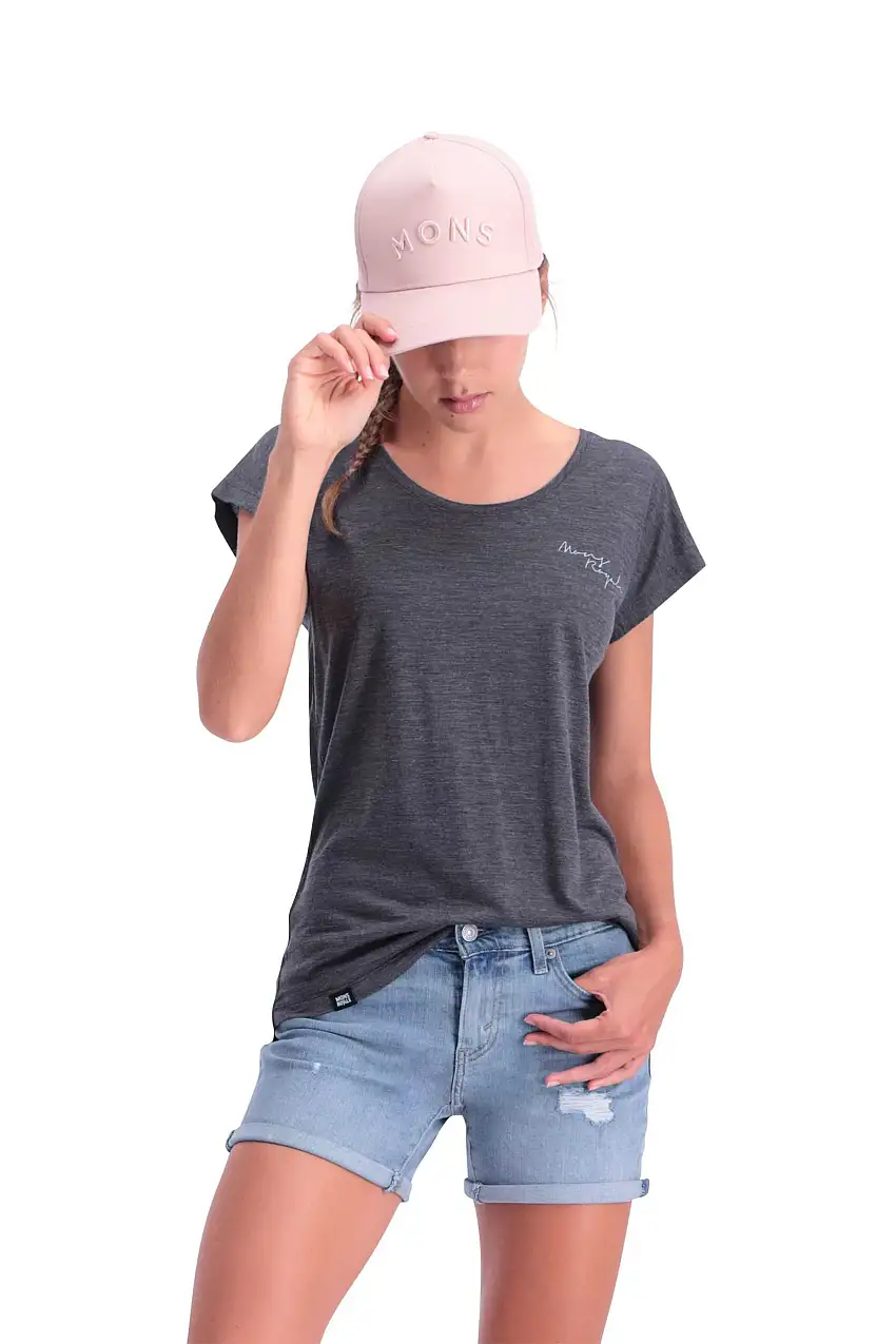 Tröja Mons Royal Wool Estelle Cap Tee dam grå
