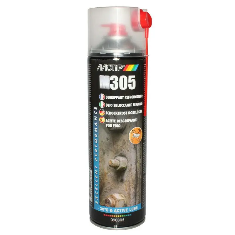 Degrippantkylare blockerad av plötsligt temperaturfall -30°c Motip M305 Aerosol