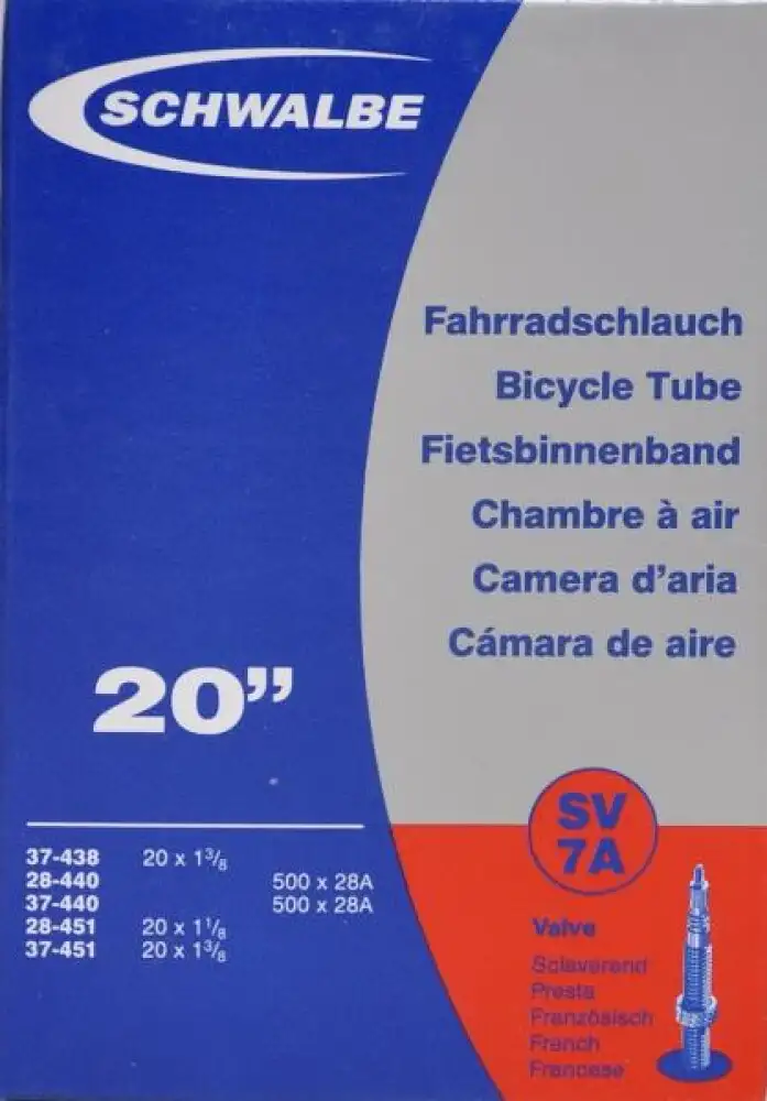 Schwalbe slang 20x1 1/8-1 3/8 (28/37-438/451) SV7A